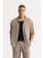 Erkek Bej Apaj Yaka Soft Touch Kısa Kol Oversize Fit Gömlek A51Y2006 4
