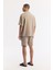 Erkek Bej Apaj Yaka Soft Touch Kısa Kol Oversize Fit Gömlek A51Y2006 1