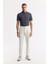 Erkek Kırık Beyaz Slim Fit Beli Lastikli Bi Stretch Kumaş Pantolon A51y3077 1