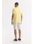 Erkek Sarı Bisiklet Yaka Enjeksiyon Baskılı İnterlok T-Shirt A51Y1072 4