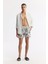 Erkek Ekru Hızlı Kuruyan Baskılı Çantalı Relaxed Fit Relaxed Fit Deniz Şortu A51Y3839 1