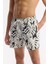 Erkek Ekru Hızlı Kuruyan Baskılı Çantalı Relaxed Fit Relaxed Fit Deniz Şortu A51Y3839 4