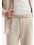 Erkek Bej Klasik Bel Toka Detaylı Soft Touch Baggy Fit Pantolon A51Y3033 4