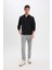 Regular Fit Dik Yaka Yarım Fermuarlı Basic Düz Sweatshirt D7226AX25SP 2