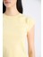 Slim Fit Dar Kesim Bisiklet Yaka Basic Düz Ribana Kısa Kollu Tişört C7334AX25SP 5