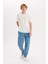 %100 Pamuk Relax Fit Rahat Kalıp Geniş Paça Jean Pantolon E3334AX25SP 2