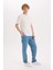 %100 Pamuk Relax Fit Rahat Kalıp Geniş Paça Jean Pantolon E3334AX25SP 4