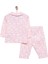 Kız Çiçek Desenli Gömlek Yaka Pijama Takımı 2