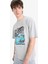 %100 Pamuk Boxy Fit Bisiklet Yaka Baskılı Kısa Kollu Tişört D5586AX25SP 1