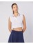 Elegance Polo Tank Kadın Beyaz Regular Fit Atlet 3