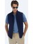 Lacivert Pamuk Karışımlı Dokuma Spor Yelek 4