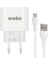 WK-21441 Pdu Qc 3.0 Amper Telefon Şarj Adaptörü + Micro USB Kablo 2