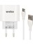 WK-21442 Pdu Qc 3.0 Amper Telefon Şarj Başlık Adaptörü + Type-C Kablo 2