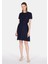 Regular Fit Nakışlı Kadın Lacivert Kısa Kol Elbise CL1073767 1