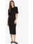 Bodycon Vücudu Saran Bisiklet Yaka Basic Düz Ribana Kısa Kollu Midi Elbise E6003AX25SP 1