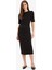 Bodycon Vücudu Saran Bisiklet Yaka Basic Düz Ribana Kısa Kollu Midi Elbise E6003AX25SP 3