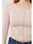 Ters Dikişli Basic Krem Body Bluz 3