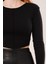 Ters Dikişli Basic Siyah Body Bluz 4