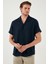Keten Görünümlü Kısa Kollu Apaş Yaka Regular Fit Gömlek Erkek GÖMLEK CF23S116775 5