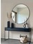 Siyah Metal Çerçeveli Yuvarlak Modern Duvar Aynası 70 cm 2