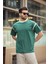 Koyu Yeşil Bisiklet Yaka Regular Fit Erkek T-Shirt E7126 1