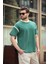 Koyu Yeşil Bisiklet Yaka Regular Fit Erkek T-Shirt E7126 2
