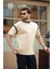 Bej Bisiklet Yaka Regular Fit Erkek T-Shirt E7126 4