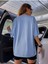 Kadın / Kız Mavi Oversize T-Shirt Dragon Baskılı 2