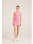 Halter Yakalı Fitilli Mini Carlin Elbise Pembe 1