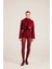 Yakası Saten Detaylı Camila Crop Blazer Ceket Bordo 1