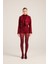 Yakası Saten Detaylı Camila Crop Blazer Ceket Bordo 3