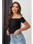 Soft Touch Kayıkçı Yaka Dekolteli Basic Crop Bluz 2