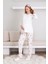 Hamile Pijama Takımı Melisa Kumaş Çiçek Desenli / Dantel Detaylı Önü Düğmeli 5