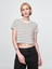 Kadın Beyaz %100 Organik Pamuk Vintage Soft Crop T-Shirt 1