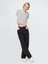 Kadın Beyaz %100 Organik Pamuk Vintage Soft Crop T-Shirt 5
