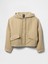 Kadın Bej Kapüşonlu Crop Ceket 2