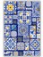 Patchwork Seramik Desenli Dokuma Tabanlı Dijital Baskılı Çini Desenli Oturma Odası Halısı 2