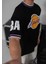 Oversıze Lakers Los Angeles Tişört - Likralı Full Kompak Penye Lakers T-Shırt 3