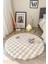 Bubble Yuvarlak Krem Uzun Tüylü Yumuşak Peluş Kaymaz Yıkanabilir Salon Oturma Odası Balkon Halı 1