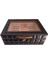 Deri Camlı Humidor Puro Kutusu Siyah 50s 3