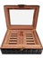 Deri Camlı Humidor Puro Kutusu Siyah 50s 4