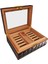 Deri Camlı Humidor Puro Kutusu Siyah 50s 5