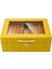 Deri Camlı Humidor Puro Kutusu Sarı 50S 1