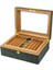 Deri Camlı Humidor Puro Kutusu Sarı 50S 2