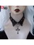 Siyah Y2K Baharat Kız Kolye Yaka Çapraz Kolye Dekorasyon Peruk Yaka Perçin Boyun Süsleme Gotik Punk Lolita Rock Op (Yurt Dışından) 1