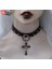 Siyah Harajuku Gotik Perçin Baharat Y2K Çapraz Kolye Dekorasyon Siyah Boyunbağı Yaka Kolye Aksesuarları Koyu Lolita Cosplay Gerdanlık (Yurt Dışından) 2