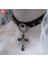 Siyah Harajuku Gotik Perçin Baharat Y2K Çapraz Kolye Dekorasyon Siyah Boyunbağı Yaka Kolye Aksesuarları Koyu Lolita Cosplay Gerdanlık (Yurt Dışından) 3