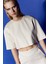 Ekru Basic Crop T-Shirt 4