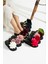 Siyah Güllü Platform Parmak Arası Acıtmaz Plaj Terlik Flip Flops 5