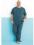 Erkek Dinç Büyük Beden Kısa Kol Viridian Pijama Takım 0179 1